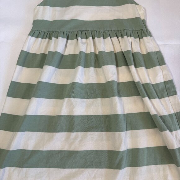 Matilda Jane Girls Striped Dress Size 6 Green/Cream Cap Sleeve Ruffle Collar - Picture 7 of 11